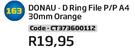 Donau D Ring File P/P A4 30mm Orange(CT373600112)