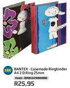 Bantex Casemade Ringbinder A4 2 D Ring 25mm(BXB132900000)