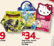 Hello Kitty, Smurfs Or Predasaurs Foil Bag-Each