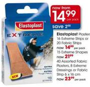 Elastoplast 40 Assorted Fabric Plaster, 8 Extreme Dressing or Fabric Strips 6x16cm Pack