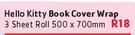Hello Kitty Book Cover Wrap 3 Sheet Roll 500x700mm