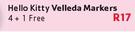  Hello Kitty Velleda Markers-4+1 Free