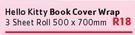 Hello Kitty Book Cover Wrap 500x700mm-3 Sheet Roll