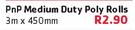 Pnp Medium Duty Poly Rolls-3m x 450mm