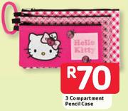 Hello Kitty 3 Compartment Pencil Case