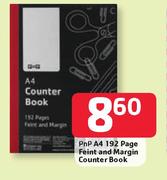 Pnp A4 192 Page Feint And Margin Counter Book