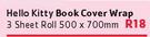 Hello Kitty Book Cover Wrap 3 Sheet Roll 500X700mm