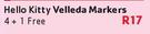 Hello Kitty Velleda Markers 4+1 Free