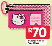 3 Compartment Pencil Case