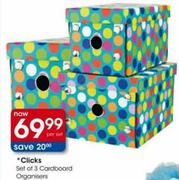 Clicks Set of 3 cardboard organisers-Per Set