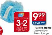Clicks Home 2-Layer Nylon Mesh Sponge-Each