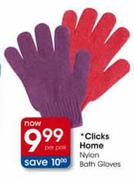 Clicks Home Nylon Bath Gloves-Per Pack