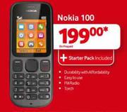 Nokia 100 On Prepaid+Starter Pack included