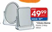 Clicks Home Plastic 2 Way Mirror-Each
