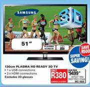 Samsung HD Ready 3D Plasma TV-(51")130cm