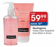 Neutrogena Visibly Clear Grapefruit Face Wash or Scrub-Each