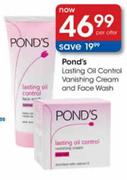 Pond's Lasting Oil Control Vanishing Cream And Face Wash-Per Offer