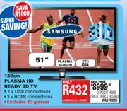 Samsung 130cm Plasma HD Ready 3D TV (51")