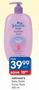 Johnson's Baby Wash Pump Pack-550ml