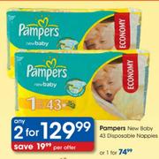 Pampers New Baby Disposable Nappies-43's