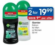 Garnier Roll-On For Men Or Women-50ml