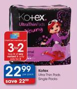Kotex Ultra Thin Pads Single Packs-Per Pack