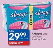 Always Ultra Duo Pack Sanitary Pads-Per Pack
