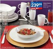 Clicks Home White Porcelain Dinner Set-32 Piece
