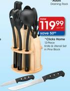 Clicks Home Knife & Utensil Set in Pine Black
