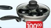 Clicks Home Non-Stick Aluminium Egg Poacher With Glass Lid-20cm