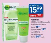 Garnier Oil Control Complete Anti Shine or Moisturiser-each