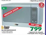 Bauer Silver Mirror Door Microwave