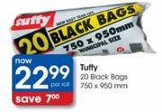 Tuffy 20 Black Bags-750x950mm