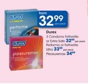 Durex 3 Condoms Fetherlite Or Extra Safe-Per Pack