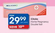 Clicks Home Pregnancy Double Test-Per Pack
