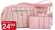 Flirt Pink Stripped Bag (vanity bag)