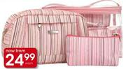 Flirt Pink Stripped Bag (Travel Set 4 in 1)