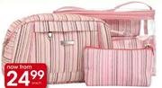 Flirt Pink Stripped Bag (Toiletry bag)