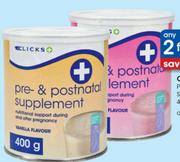 Clicks Pre-& Postnatal Supplement-2x400g