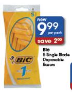 Bic 5 Single Blade Disposable Razors-Per Pack