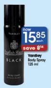 Yardley Body Spray-125ml Each
