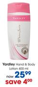 Yardley Hand & Body Lotion-400ml