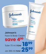 Johnson's Face & Body Cream Jar-200ml Each