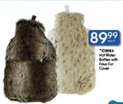 Clicks Hot Water Bottles With Foux Fur Cover Each