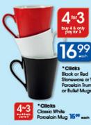 Clicks Classic White Porcelain Mug-Each