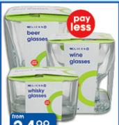 Clicks 4-Pack Glasses Whiskey Or Hi-Ball Tumblers-Per Pack
