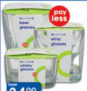 Clicks 4-Pack Glasses Beer, Pilsner Or Red Wine-Per Pack