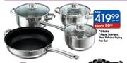 Clicks 7-Piece Stainless Steel Pot & Frying Pan Set