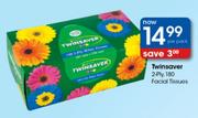 Twinsaver 2-Ply Facial Tissues-180's Per Pack