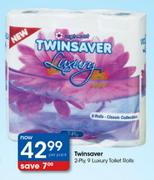 Twinsaver2-Ply Luxury Toilet Rolls-9's Per Pack